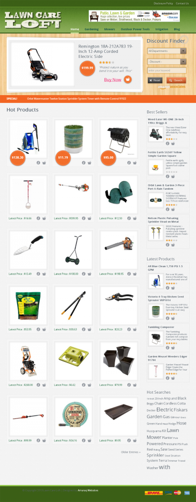 Lawn Care Store Home Page