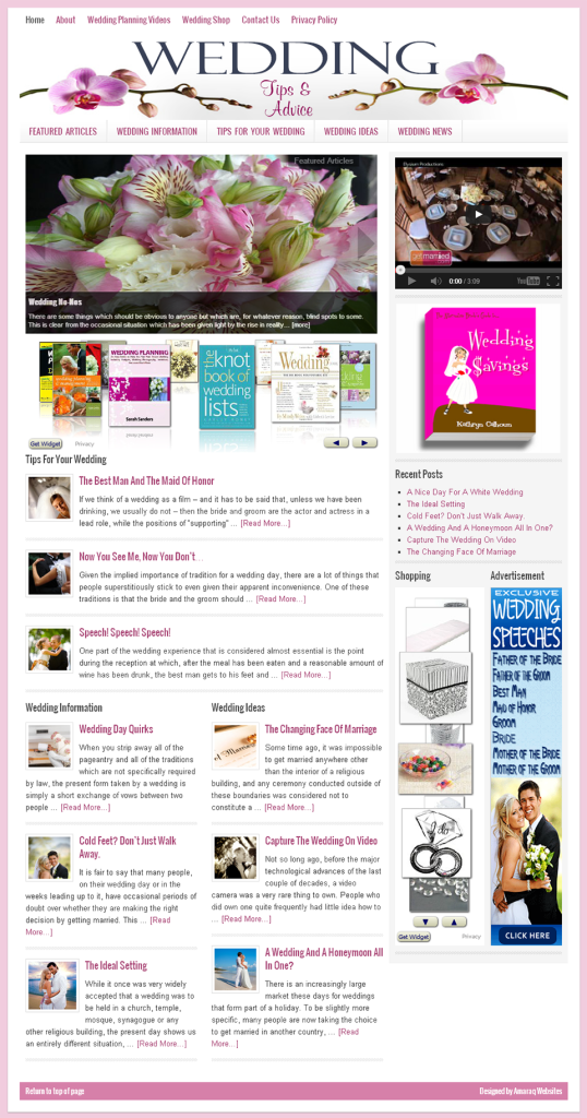 Wedding Tips Home Page