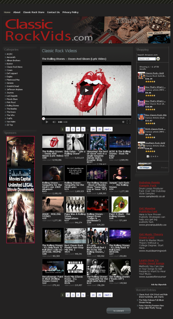 Classic Rocks Videos Home Page
