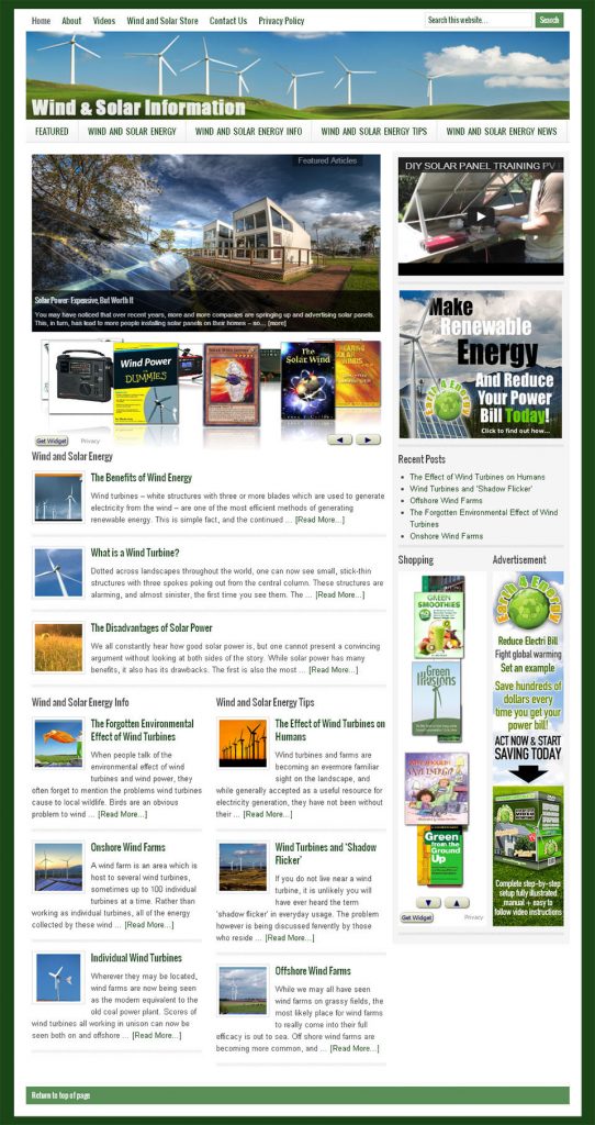 Wind and Solar Home Page
