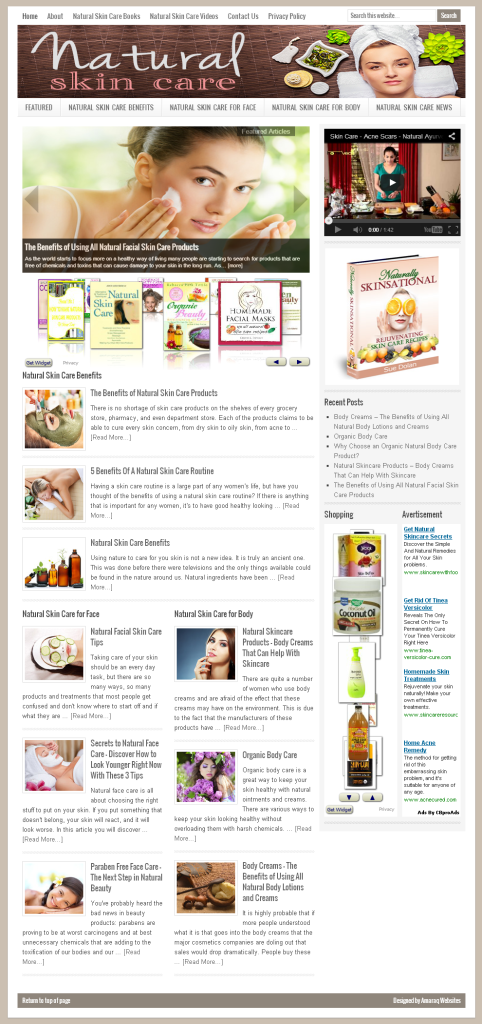 Natural Skin Care Home Page