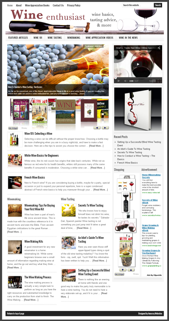Wine Appreciation Home Page