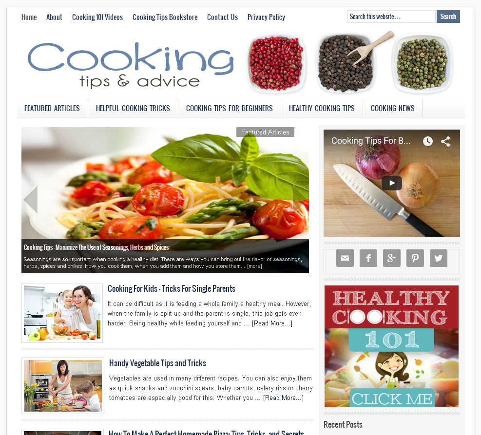 Cooking Tips Website | Amaraq Websites
