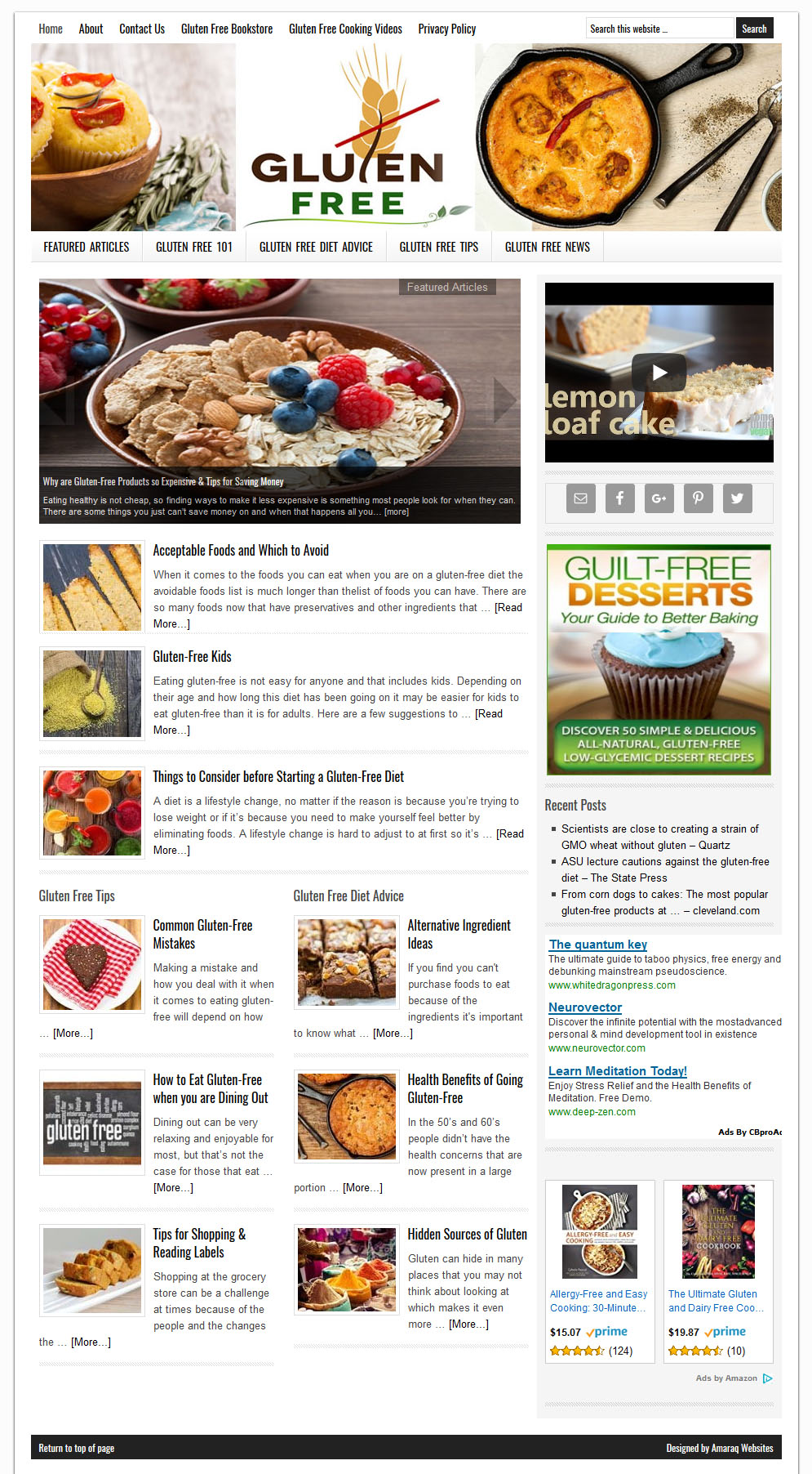 Gluten Free Living Website | Amaraq Websites