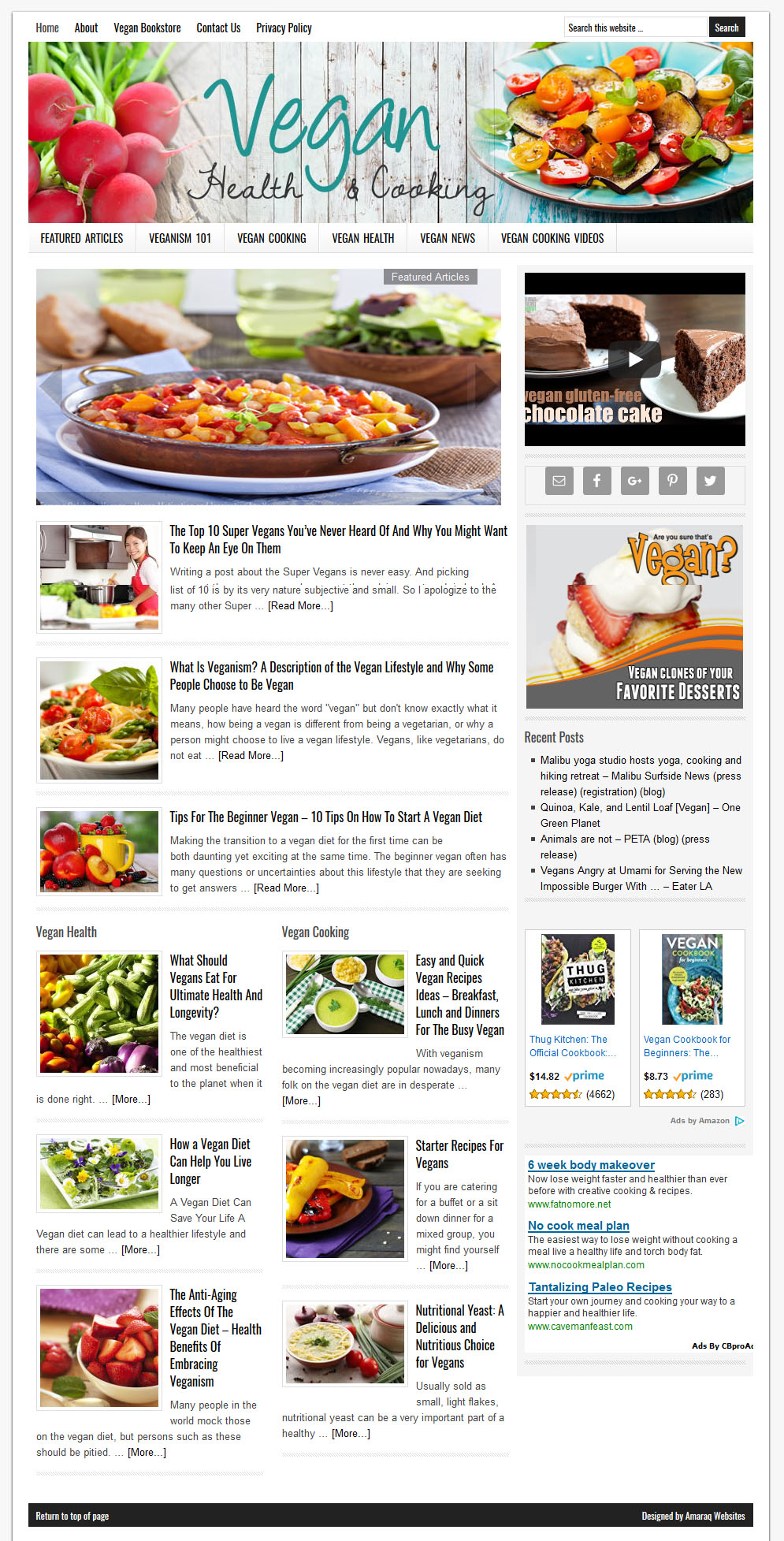 Vegan Health & Cooking Website Amaraq Websites