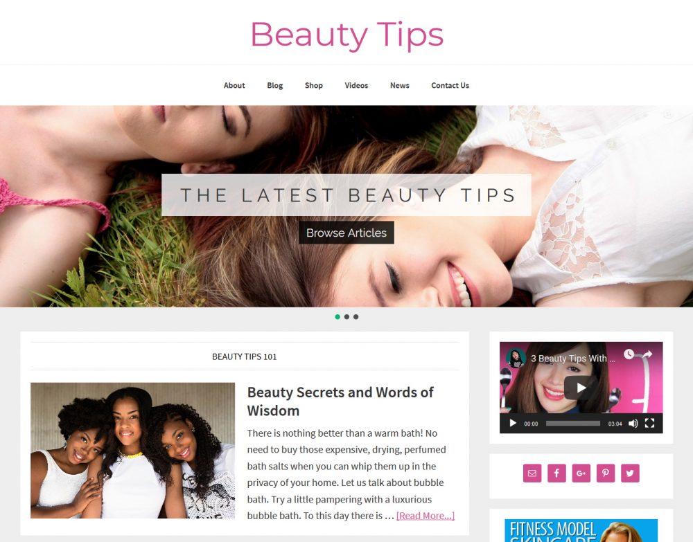 Beauty Tips Website