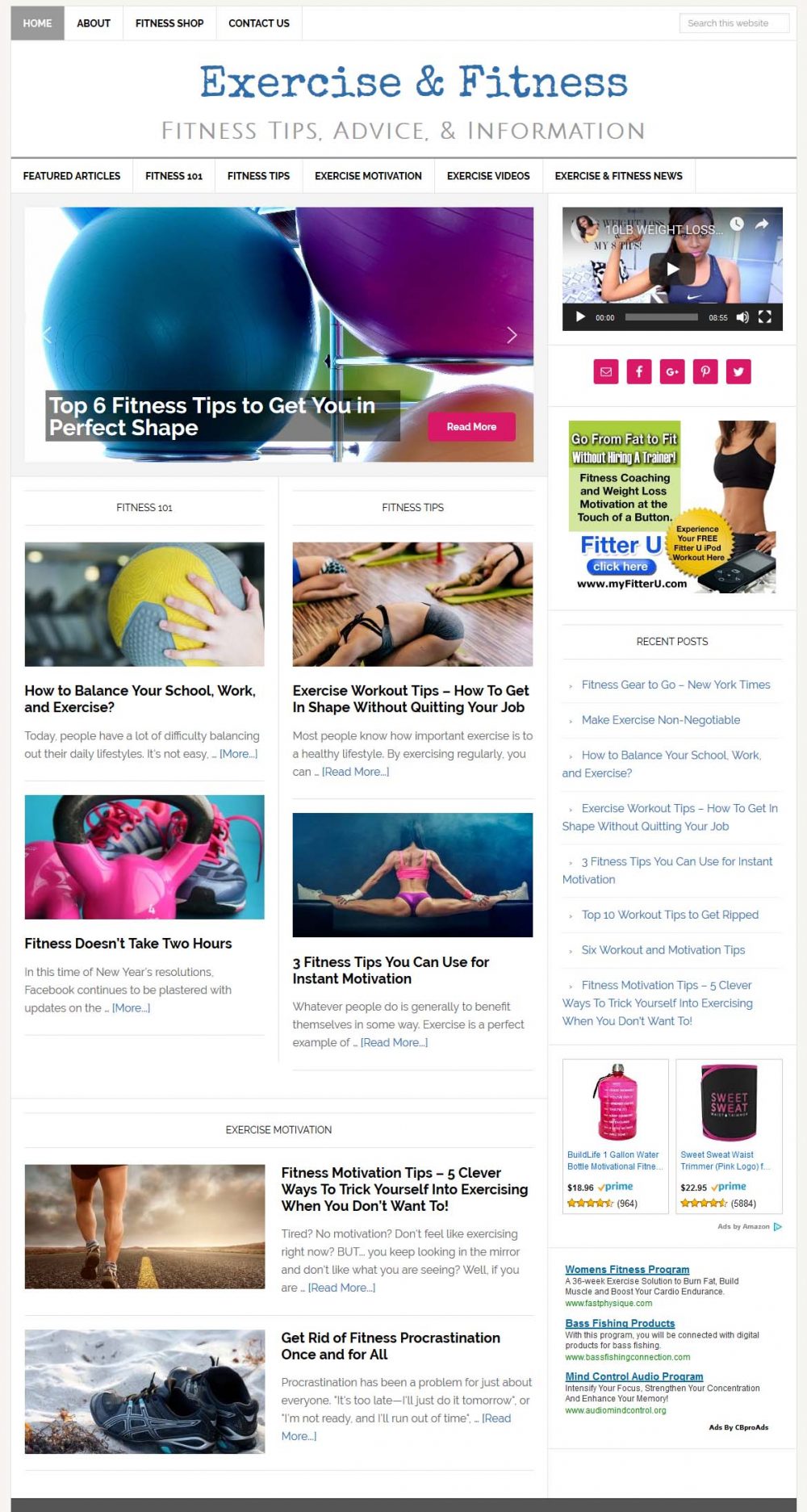 Exercise and Fitness Website - Image 2
