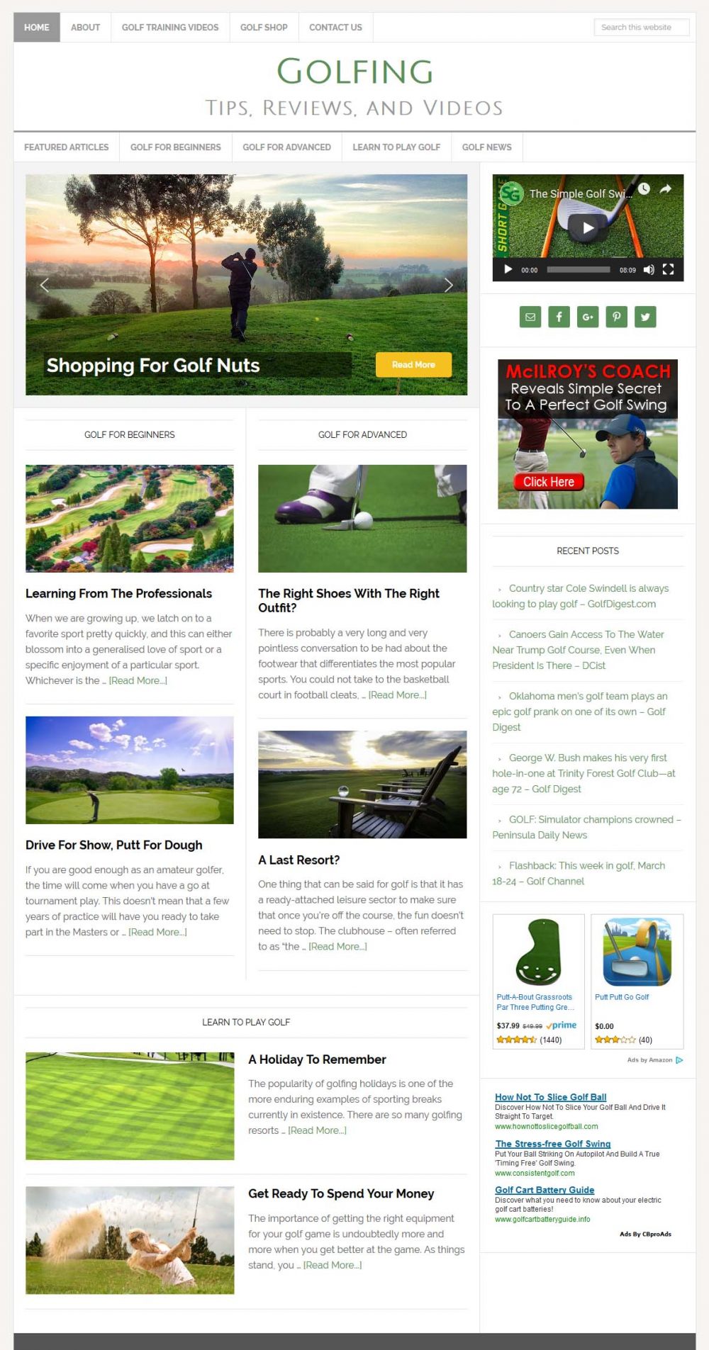 Golfing Tips Website - Image 2