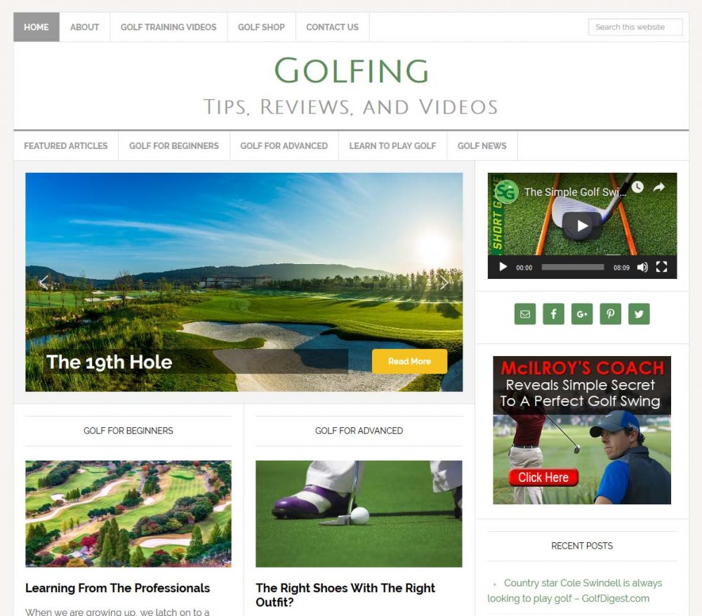 Golfing Tips Website