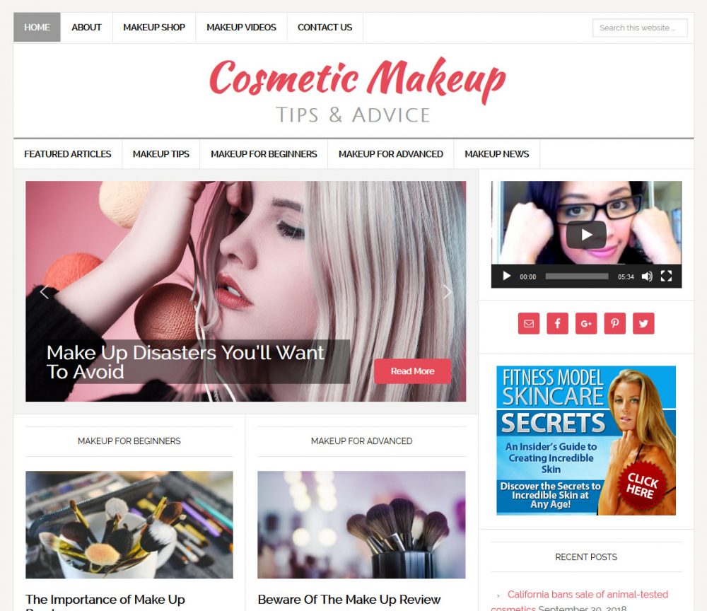 Cosmetic Makeup Website