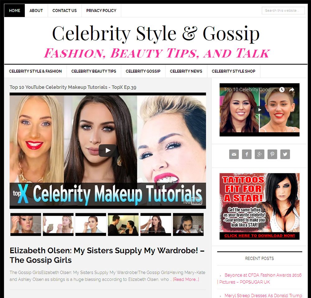 Celebrity Style & Gossip Website