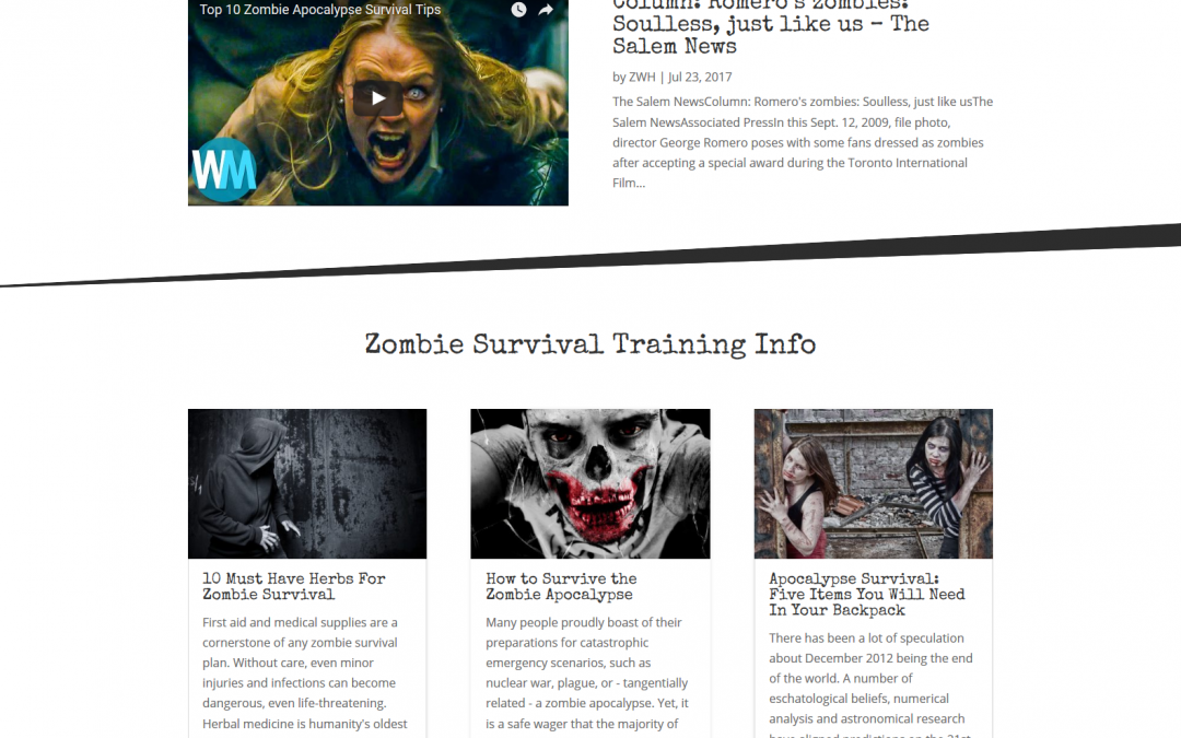 ZWorldHQ.com- Zombie Survival e-Commerce Website