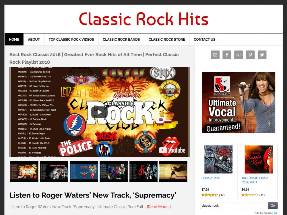 Classic Rock Videos Website