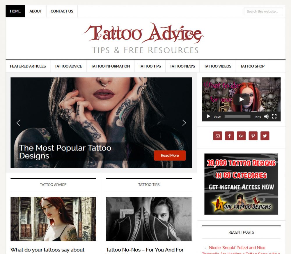 Tattoo Tips Website