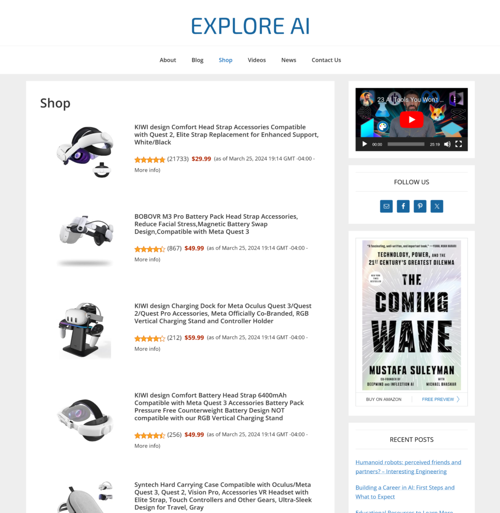 Explore AI Shop Page